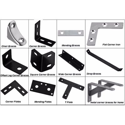 comprar Estampado de acero L / T / I / Forma cruzada de conexión de ángulo de la placa de esquina de soporte de esquina plana soporte para muebles online manufacture
